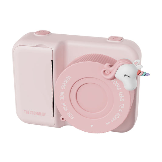 Design ludique de licorne rose pour appareil photo enfant