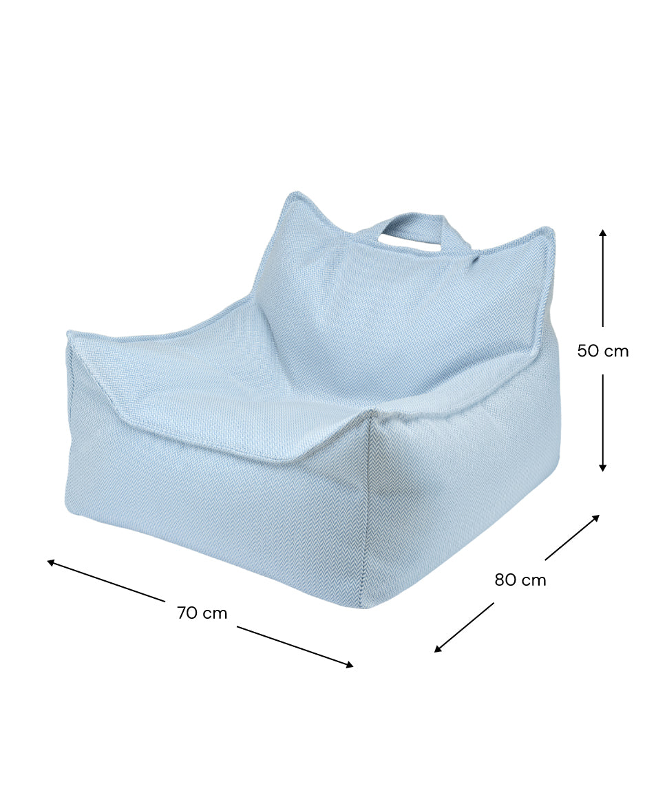 Fauteuil enfant outdoor bleu, léger et facile à déplacer