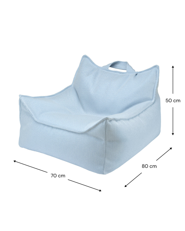 Fauteuil enfant outdoor bleu, léger et facile à déplacer