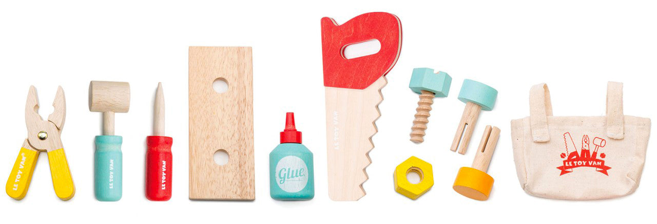 Boîte à outils en bois jouet Le Toy Van - Jouet écoresponsable pour stimuler la motricité fine des enfants