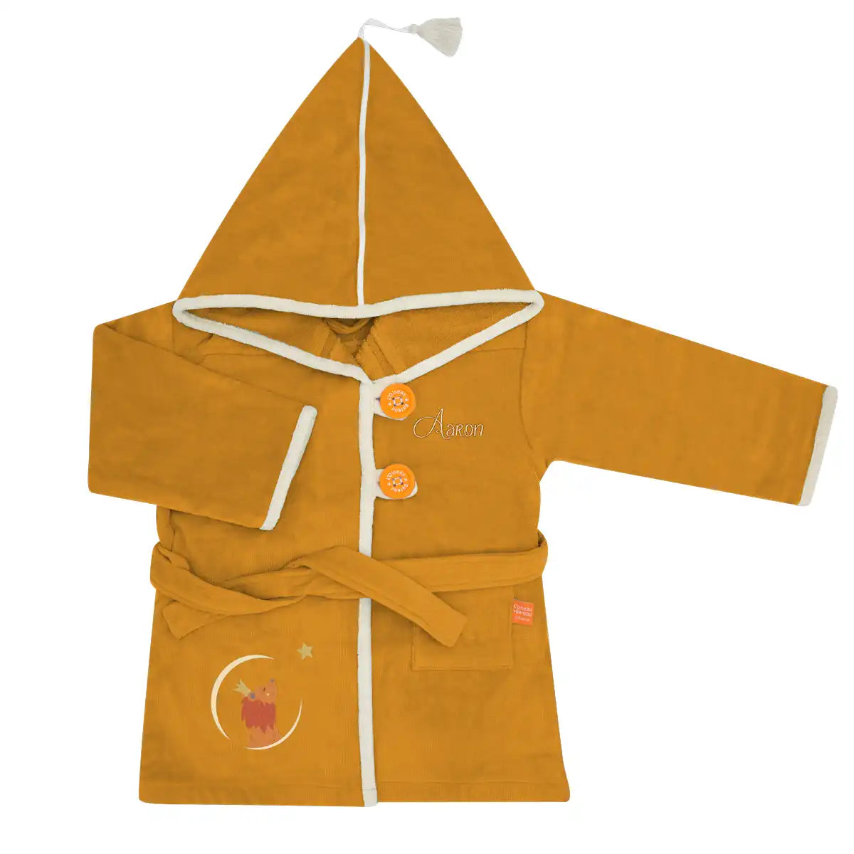 Peignoir de bain bébé brodé, fabrication française, taille 2/4 ans