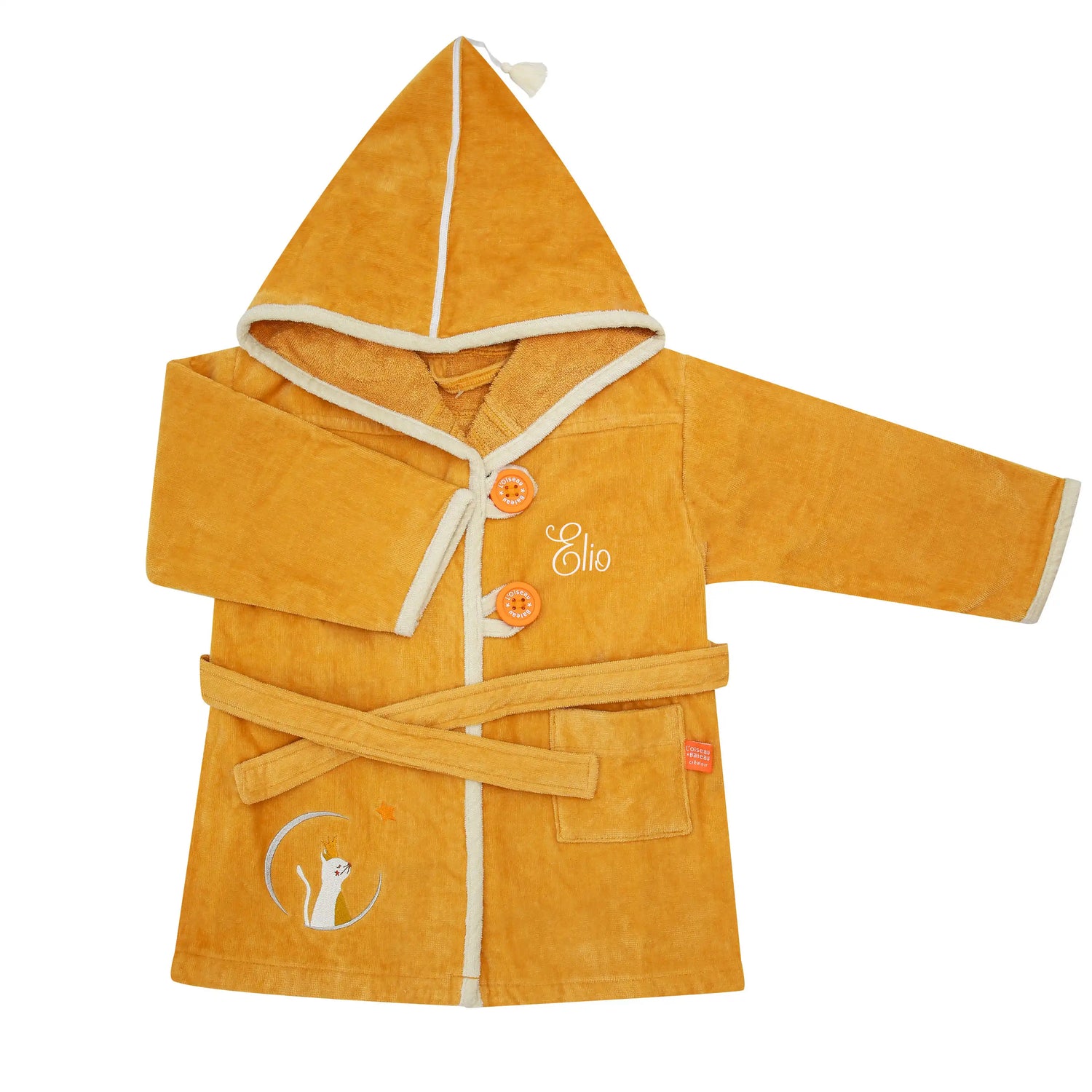 Peignoir de bain doux pour bébé, capuche avec motif animal brodé, personnalisé