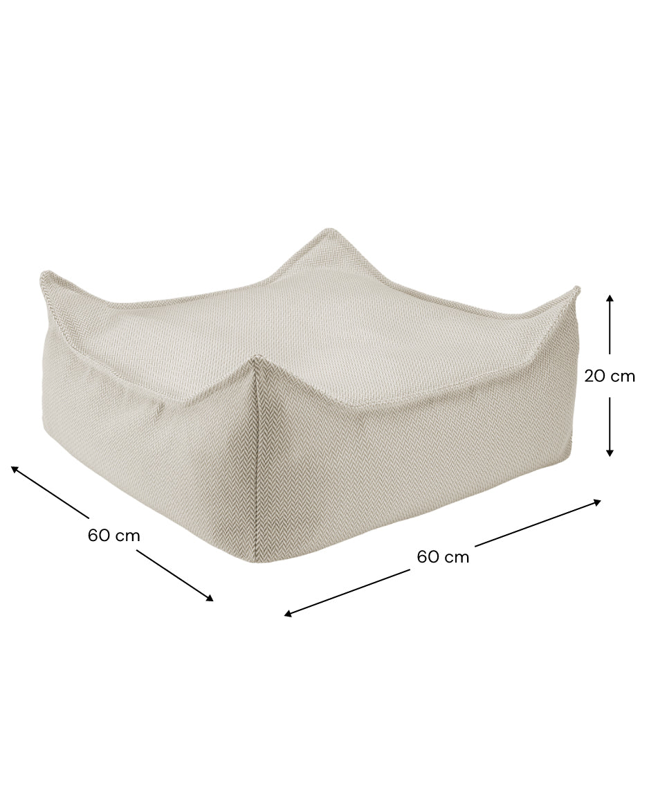 Pouf beige enfant, adapté à un usage près de la piscine