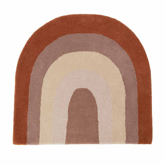 Tapis arc en ciel beige et terracotta. Laine et coton. OYOY MINI.