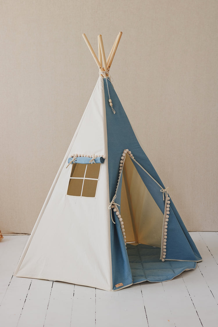 Tente tipi pour chambre enfant. Stable, 160 cm. Une idée cadeau déco original pour chambre garçon.