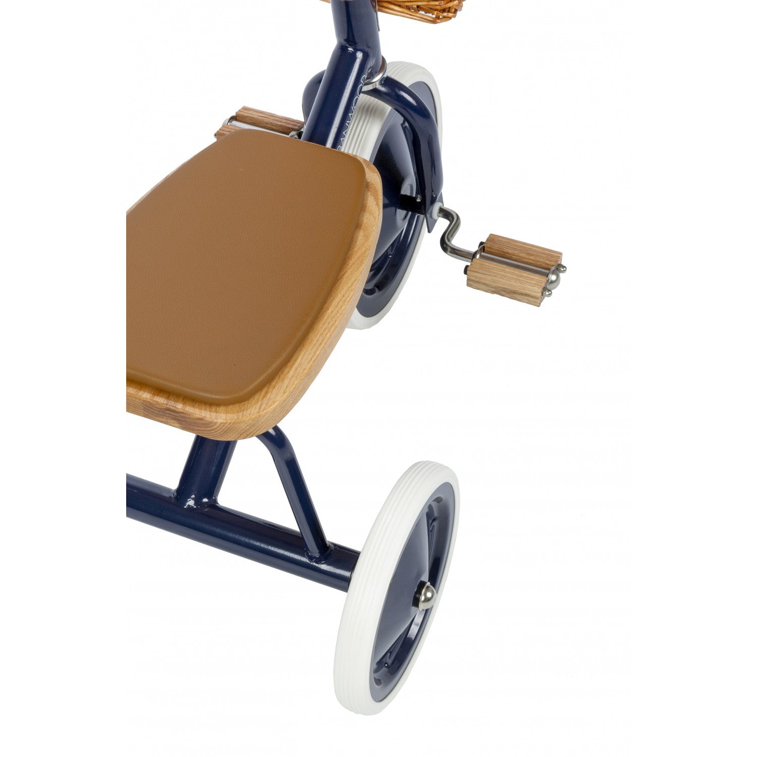 Selle en cuir végétal du tricycle en métal Banwood bleu navy